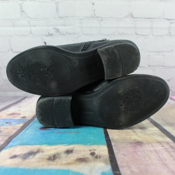 VINCE CAMUTO Side Zip Buckle Heeled Boots Size 7 - Picture 7 of 9